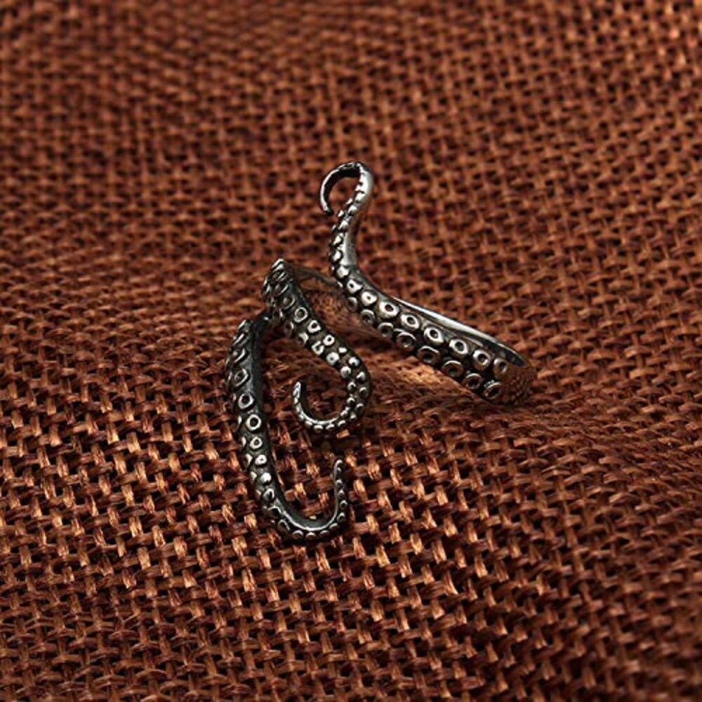 Adjustable Octopus Tentacle Ring Punk Antique Sty… - image 4